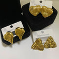 Fashion Stainless Steel Earrings – 18K Gold-Plated, Non-Tarnish Jewelry