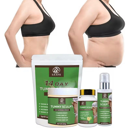Fast Slimming Oil Cream Belly Fat Burning Tea Capsule Set Slimming Products for Weight Loss and Flat Tummy Set