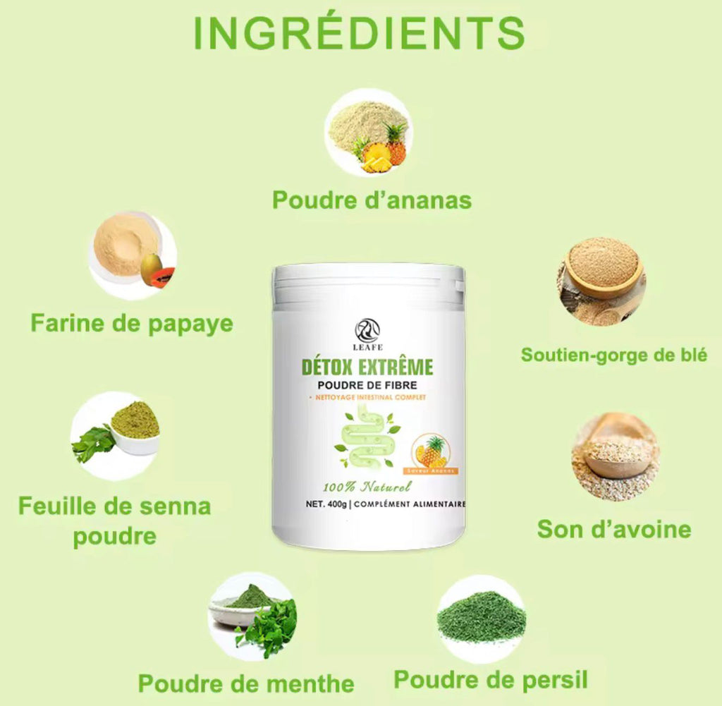 Natural Extreme Detox Powder Pineapple Flavor Adult Weight Loss Intestinal Support