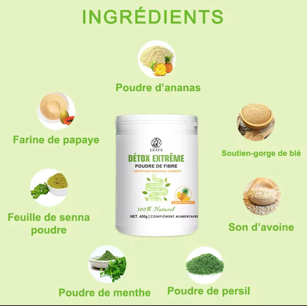 Natural Extreme Detox Powder Pineapple Flavor Adult Weight Loss Intestinal Support