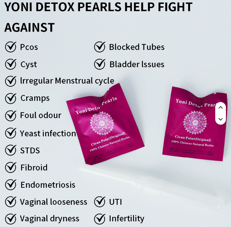 SereneCare Women's Vaginal Health Care Natural White Yoni Detox Pearls Clearing Tampons Pack of 6 for Detox and Relaxation