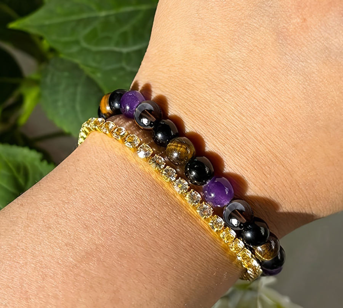 Natural Tiger Eye Imitation Amethyst Smoked Quartz Bracelet Cheap Exquisite Gift Bracelet Wholesale